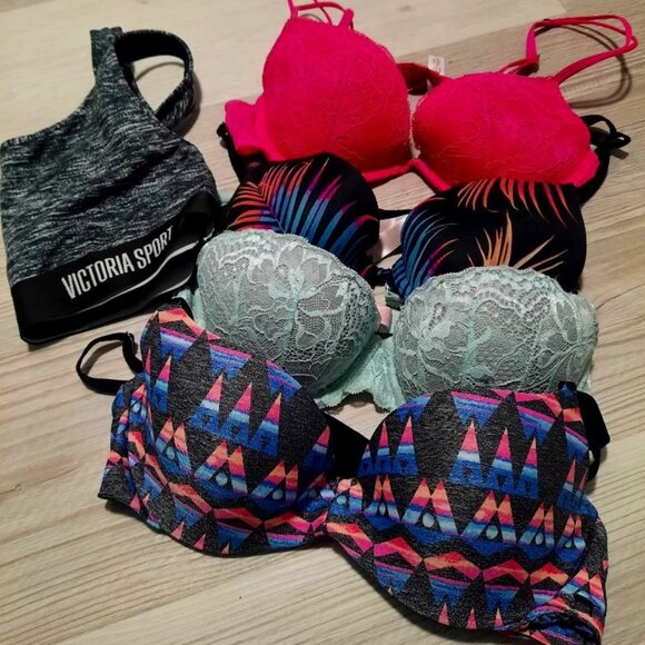 Bundle of 5 Victoria Secret PINK Bras Sz 34 B ** Thats Less than $10 each!** - Picture 1 of 11